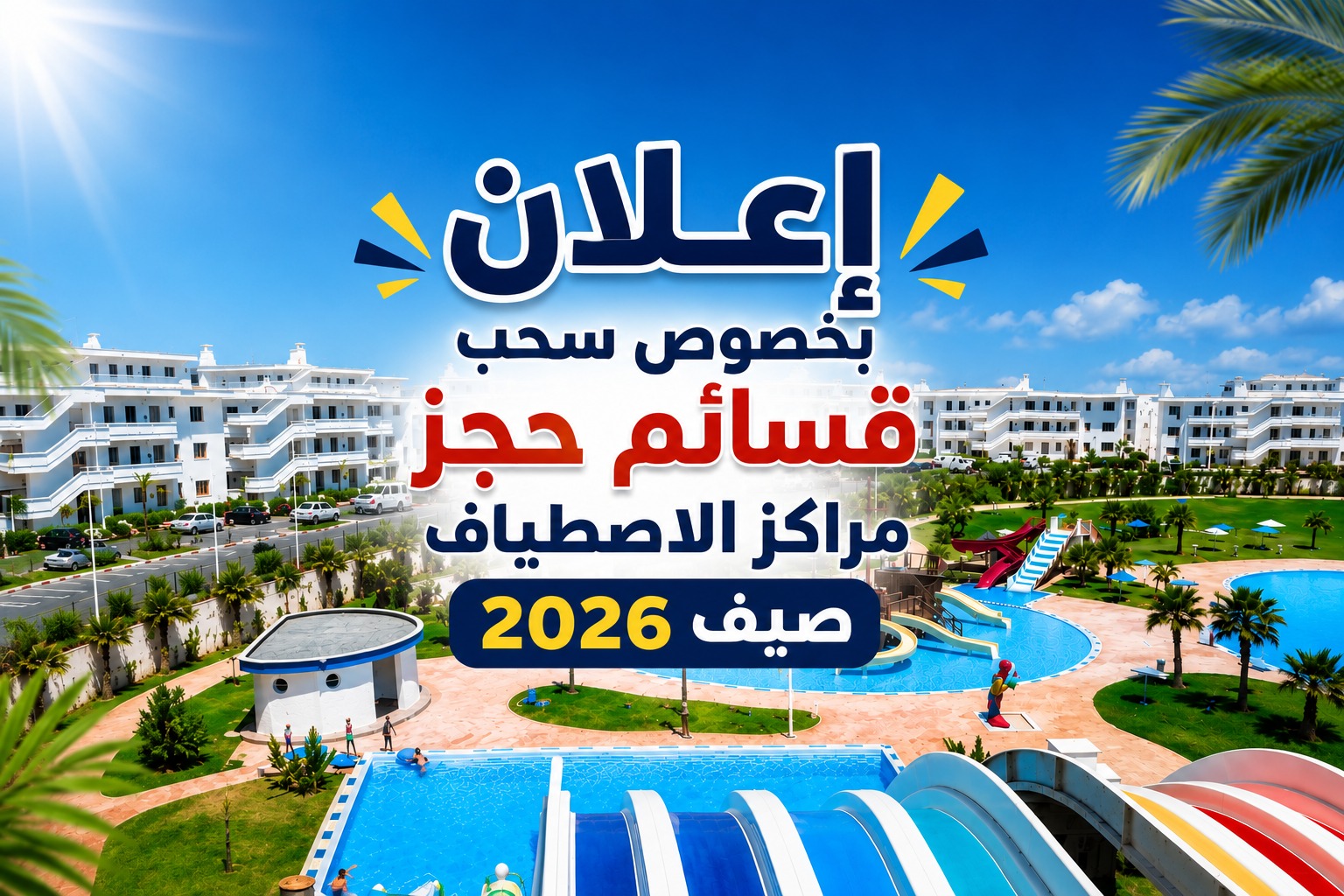 إعلان بخصوص سحب قسائم حجز مراكز الاصطياف صيف 2026
